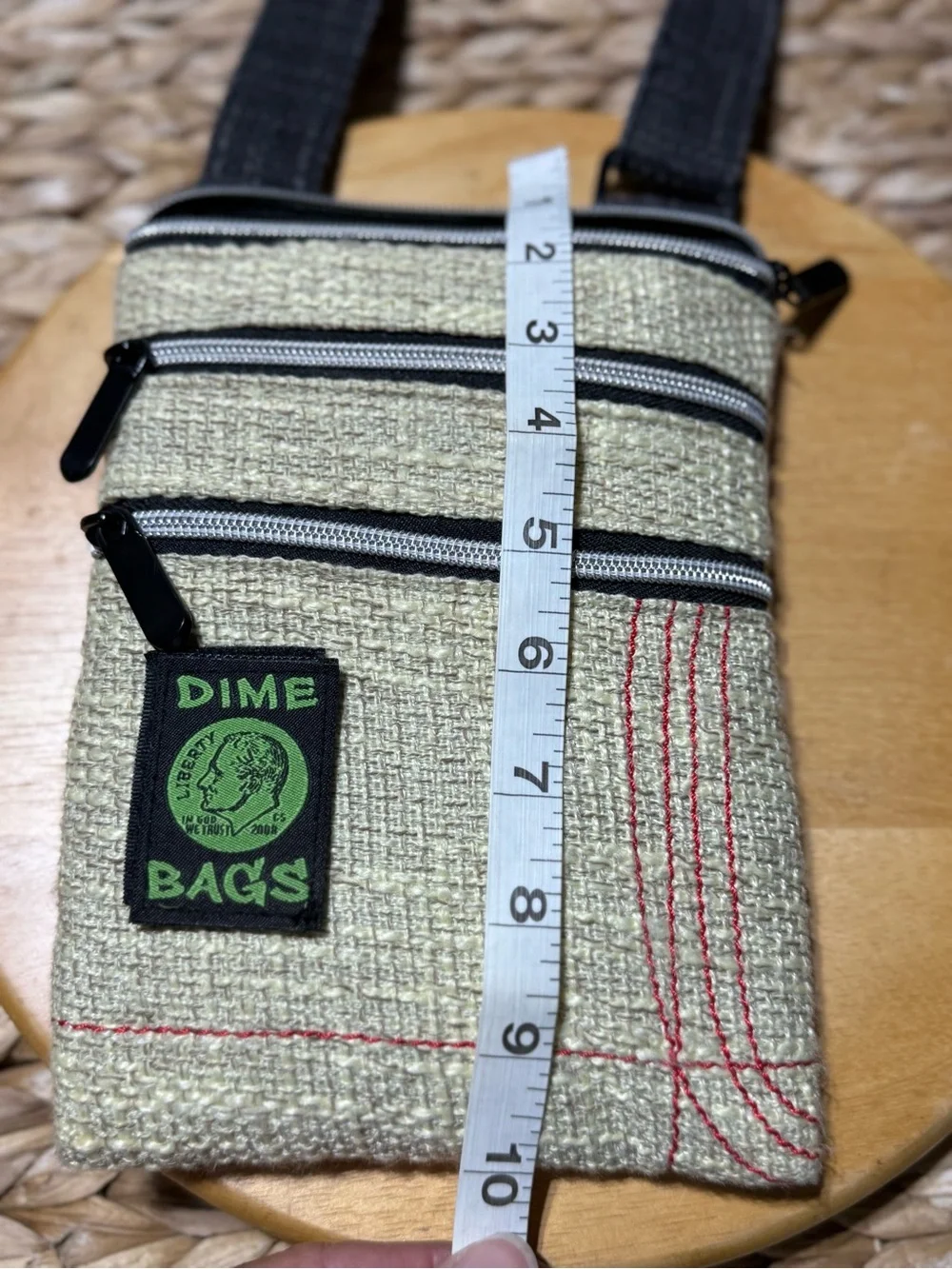 Small Crossbody Bag - Cream with Black Strap